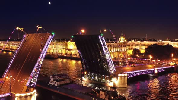 Aerial View of Palace Bridge in St. Petersburg