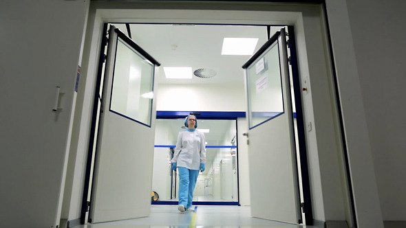  Automatic Door in a Hospital Medical Laboratory