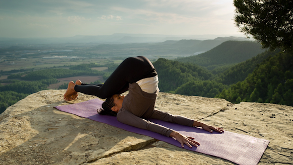 Yoga Teacher, Amazing Sunset, Mountain Clifftop 3