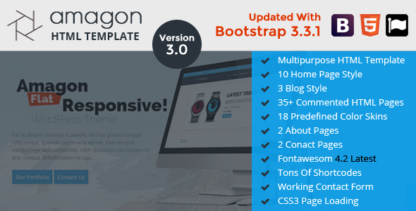 Amagon: Bootstrap Flat Multipurpose HTML5 Template