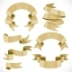 Set of Festive Golden Ribbons Various Forms - GraphicRiver Item for Sale