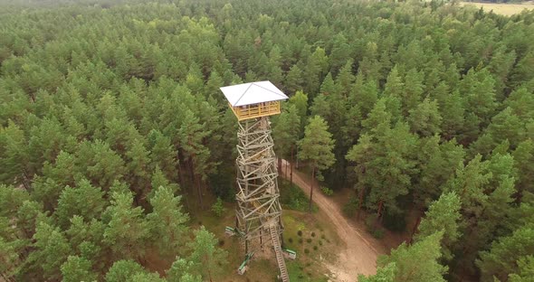 4K - Observation tower in the forest. scene02