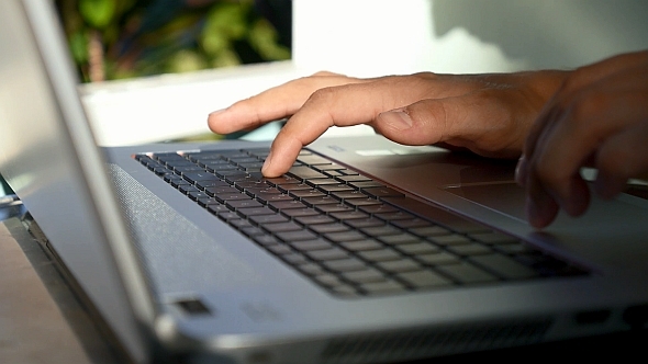 Working Laptop Outdoors