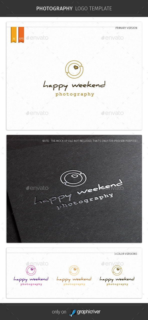 Happy Weekend Photography Logo Template
