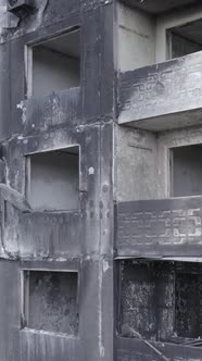 Vertical Video of a Wartorn House in Ukraine