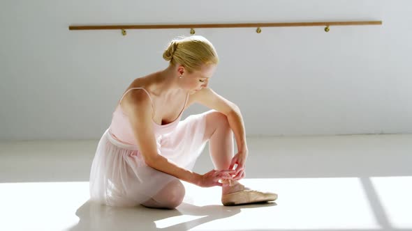 Ballerina wearing ballet shoes