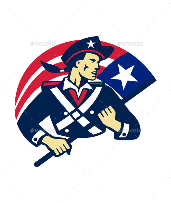 American Patriot Minuteman with Flag