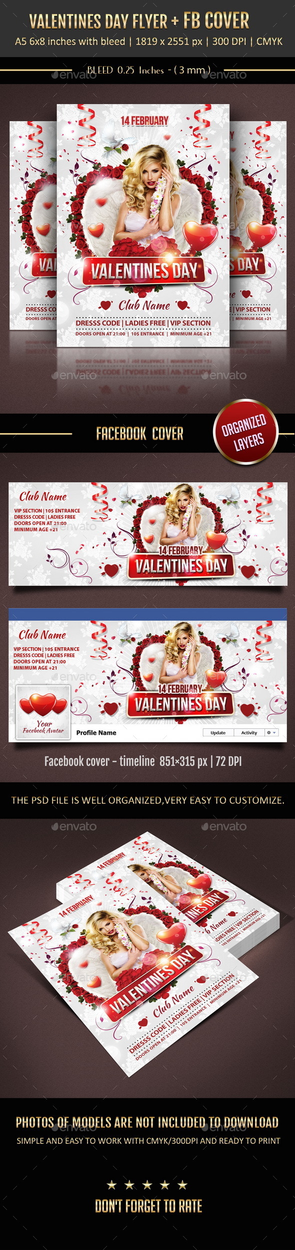 Valentines Day Flyer + Facebook Cover