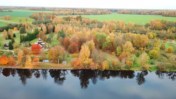 Golden Autumn In A Country Estate