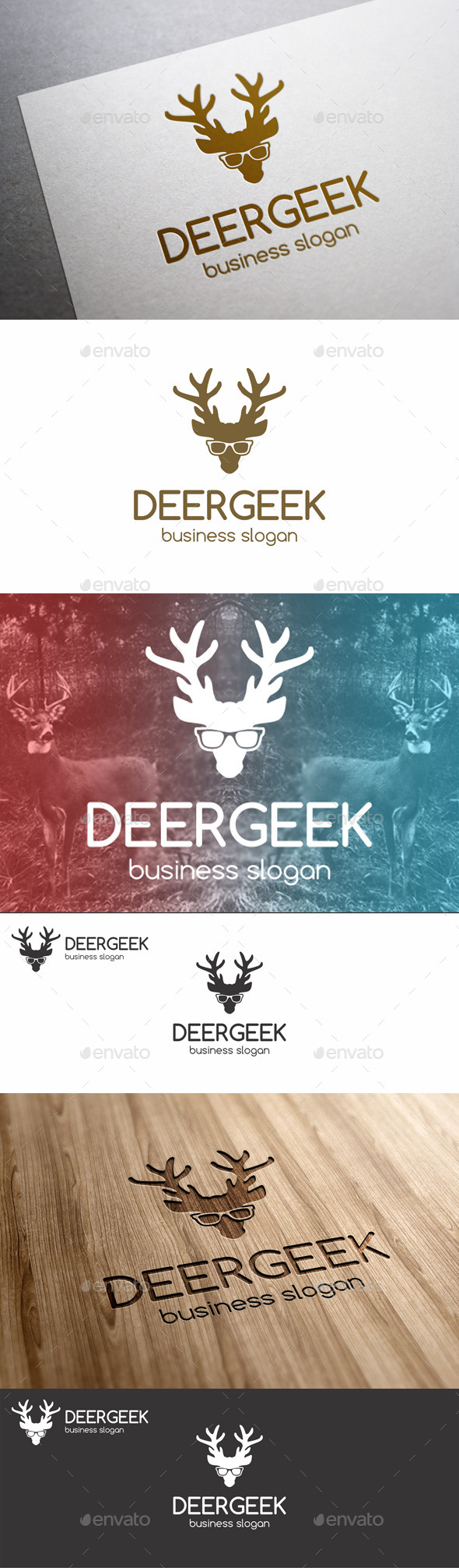 Deer Geek Animal Logo