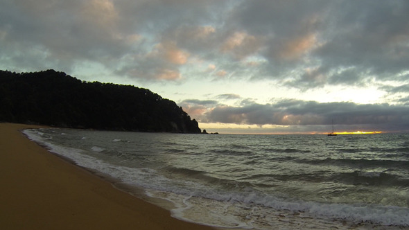 Golden Beach at Sunset