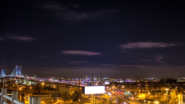 Ben Franklin Bridge Night Traffic, Philadelphia
