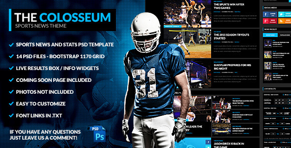 The Colosseum - Sports Magazine PSD Template
