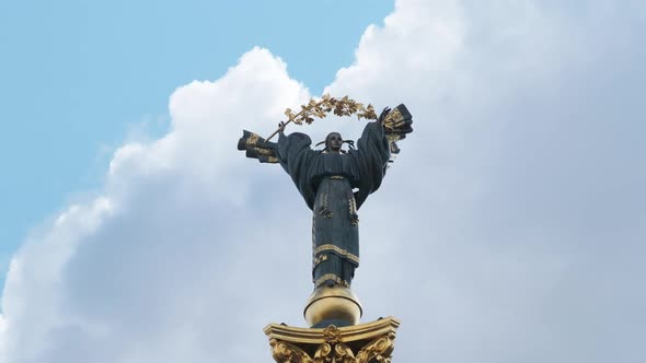 Monument Dedicated to the Independence of Ukraine in Kiev on Khreshchatyk