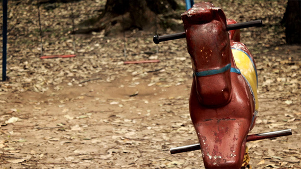 Old Toy Horse Alone In The Park