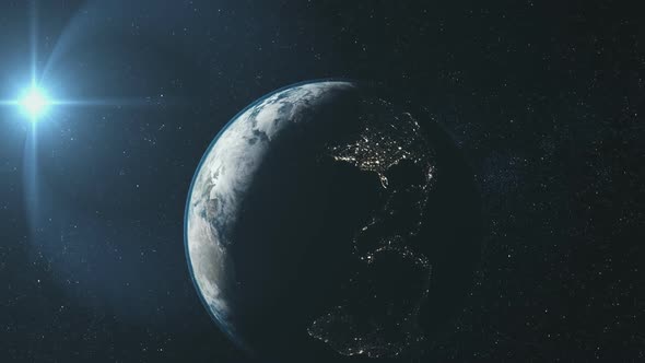 Earth Close Up Reverse Orbit Deep Space Sight