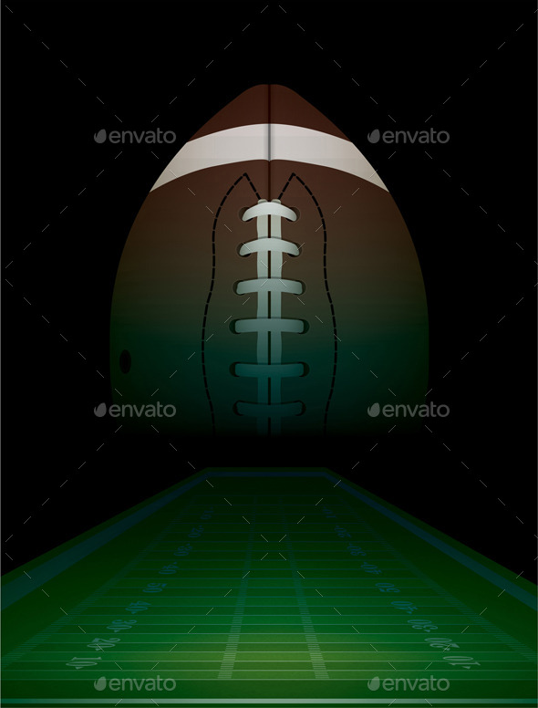 American Football Field and Ball