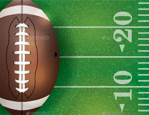 American Football Ball and Field