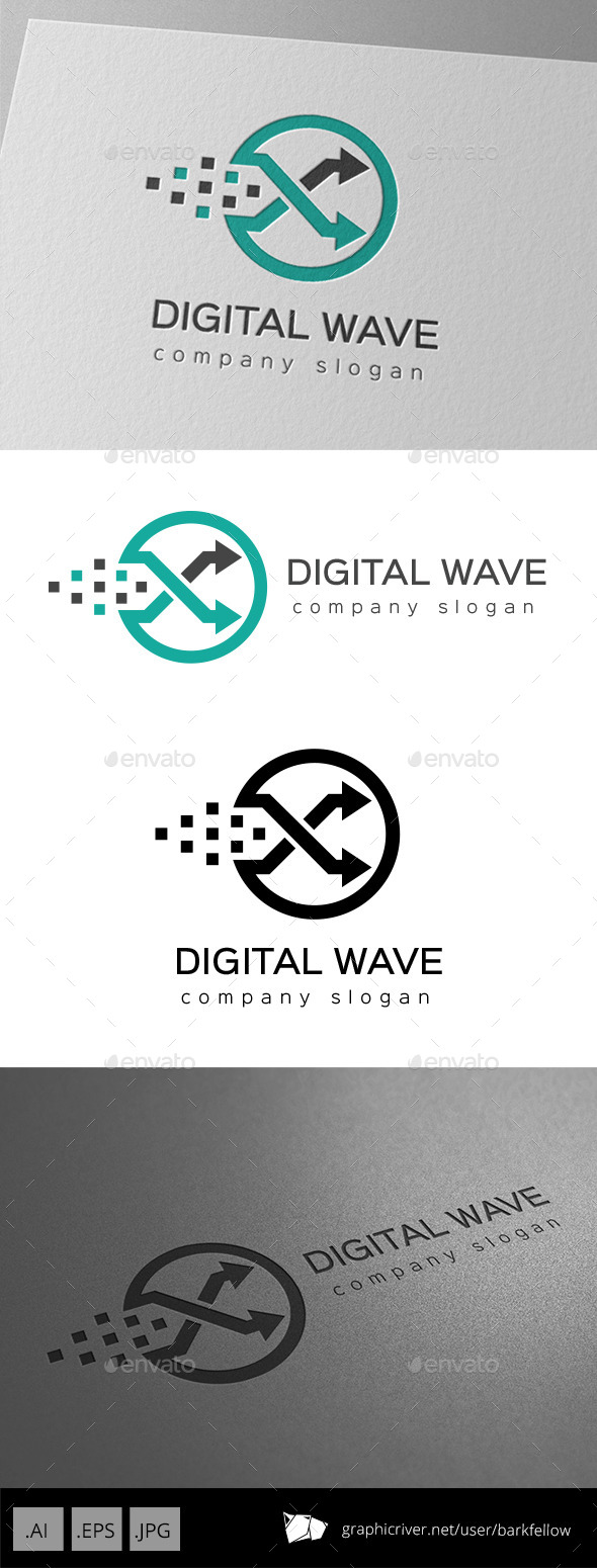 Circle Digital Arrow Logo