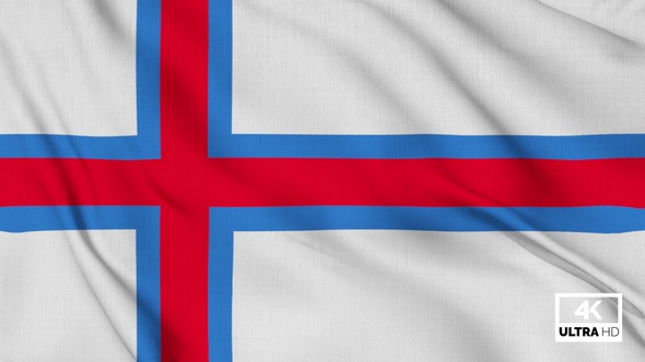 Faroe Islands Flag Waving Slowly Looped