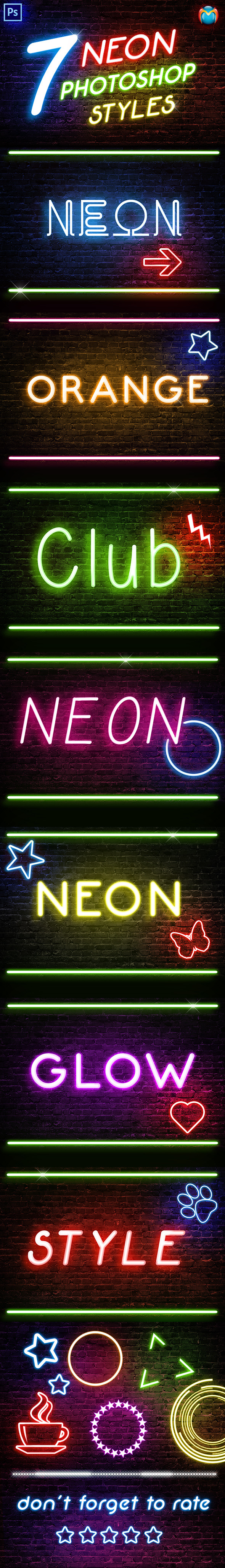 Neon Photoshop Styles