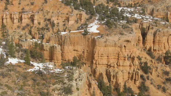 Red Canyon Hoodoos on Winter Day, Dixie National Forest, Utah, USA, Aerial View