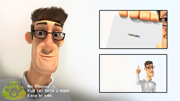 Corporate Logo with 3D Character