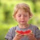 Young Blond Boy Eating Watermelon - VideoHive Item for Sale
