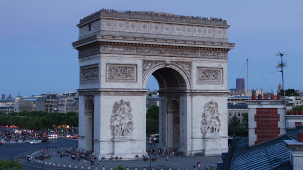 Arc Du Triomphe At Dusk, Paris France 3