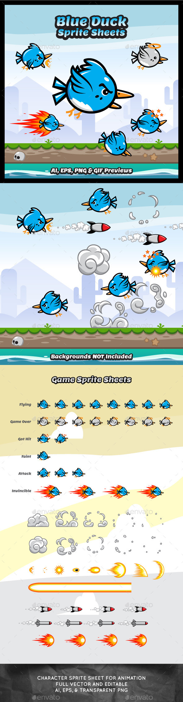 Duck Sprite Game Assets from GraphicRiver