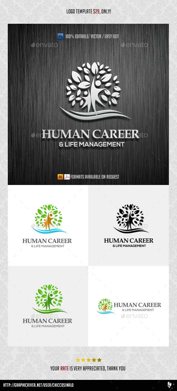 Human Career Logo Template