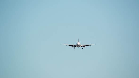 Plane Landing Zoom Telephoto Barcelona Airport 11