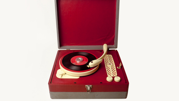 Portable Vintage Record Player 1