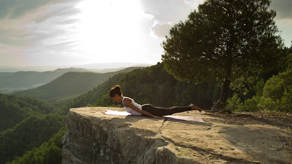 Yoga Teacher, Amazing Sunset, Mountain Clifftop 5