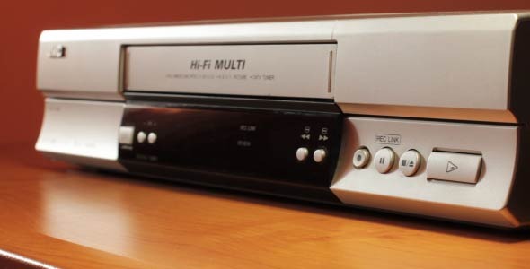 A Video Tape Inserted In The VCR 1