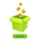 Green Donation Box with Golden Fallen Coins - GraphicRiver Item for Sale