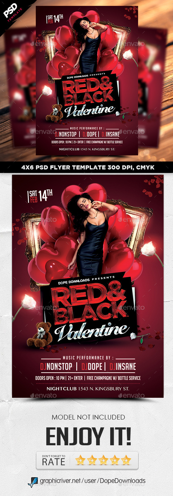 Red & Black Valentine Flyer Template