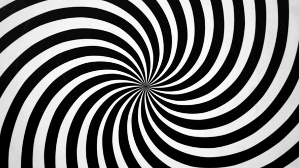 Black and White Spiral Spinning Right