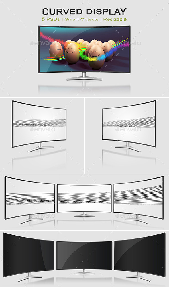 Curved Monitor Mock-Ups