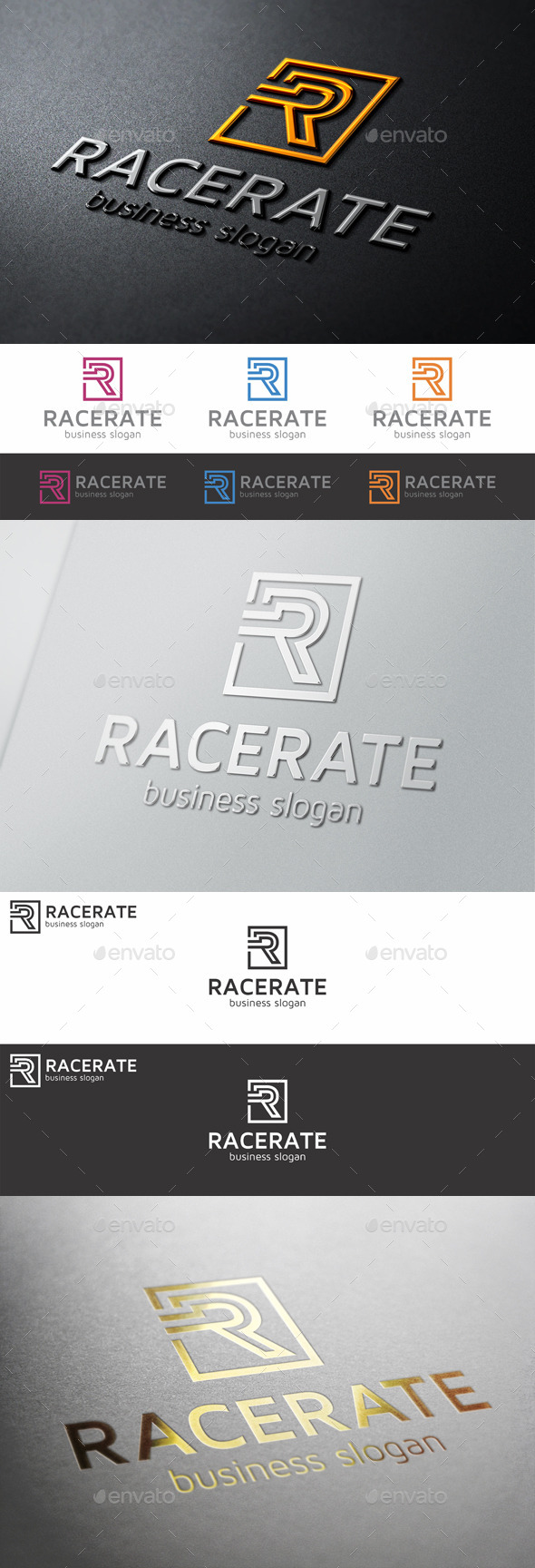 R Monogram Letter Logo - Racerate