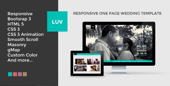 LUV - Responsive One Page HTML Wedding Template