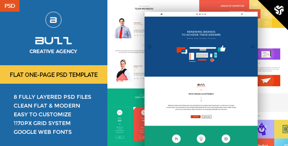 Buzz - Flat OnePage PSD Template