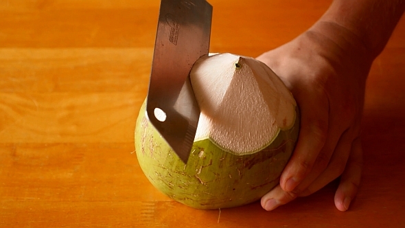 Chopping Green Coconut