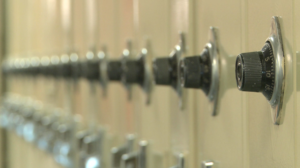 Close Up Of Combination Lock On Locker (3 Of 3)