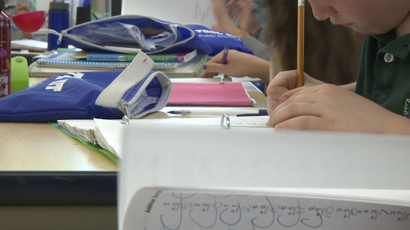 Grammar School Student Taking A Test (3 Of 4)