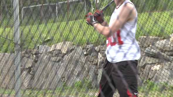 Junior High Student Up At Bat