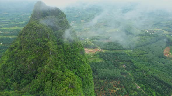 Drone fly over beautiful mountains (Heaven's Gate of Chumphon)