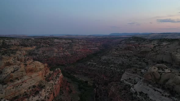 Vermilion Cliffs National Monument Landscapes At Sunset In Utah - aerial drone shot