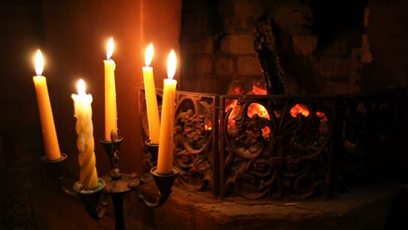 Fireplace with Candles