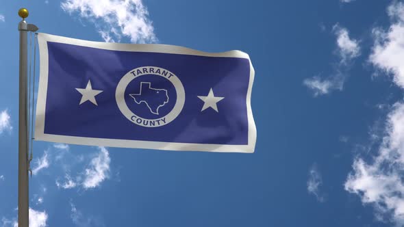 Tarrant County City Flag Texas (Usa) On Flagpole